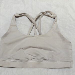 Lululemon Cream Sports Bra with Crisscross Straps